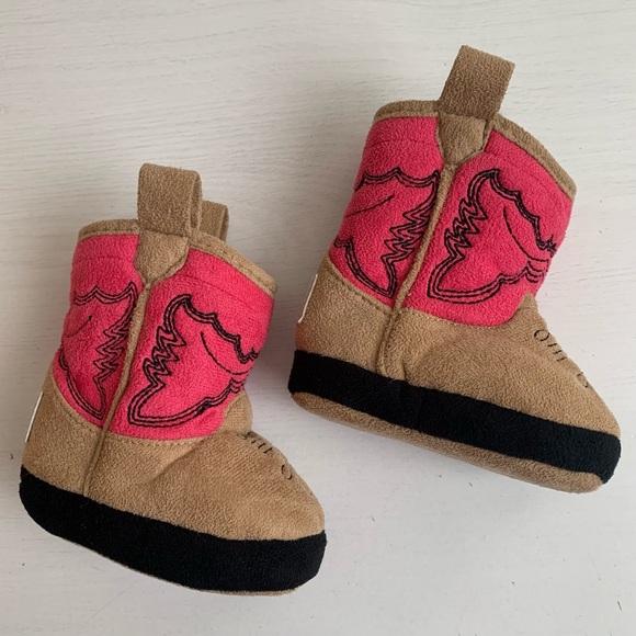 Lazy One Western Cowgirl Soft Sherpa Lined Baby Boot Slippers Sz Infant XS 1-3 - Picture 3 of 7